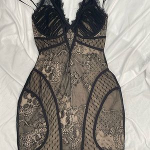 Bebe silk mesh and lace dress